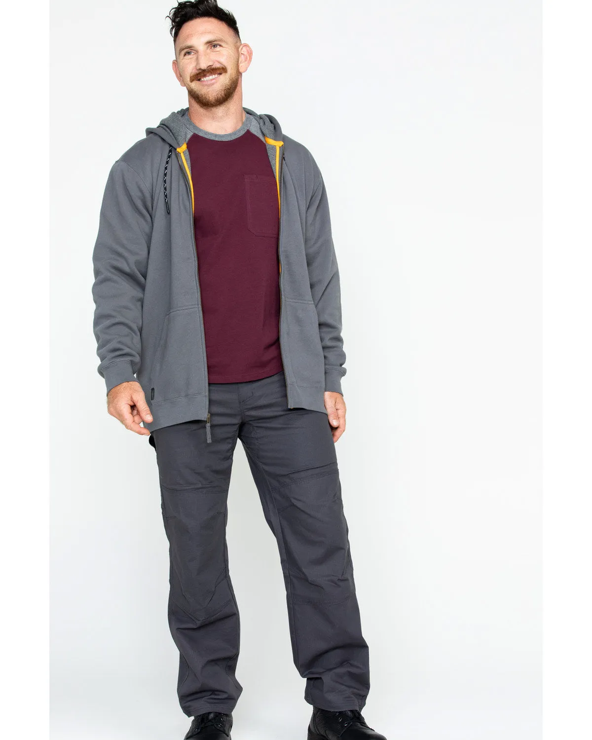 Men's Zip-Front Hooded Work Jacket