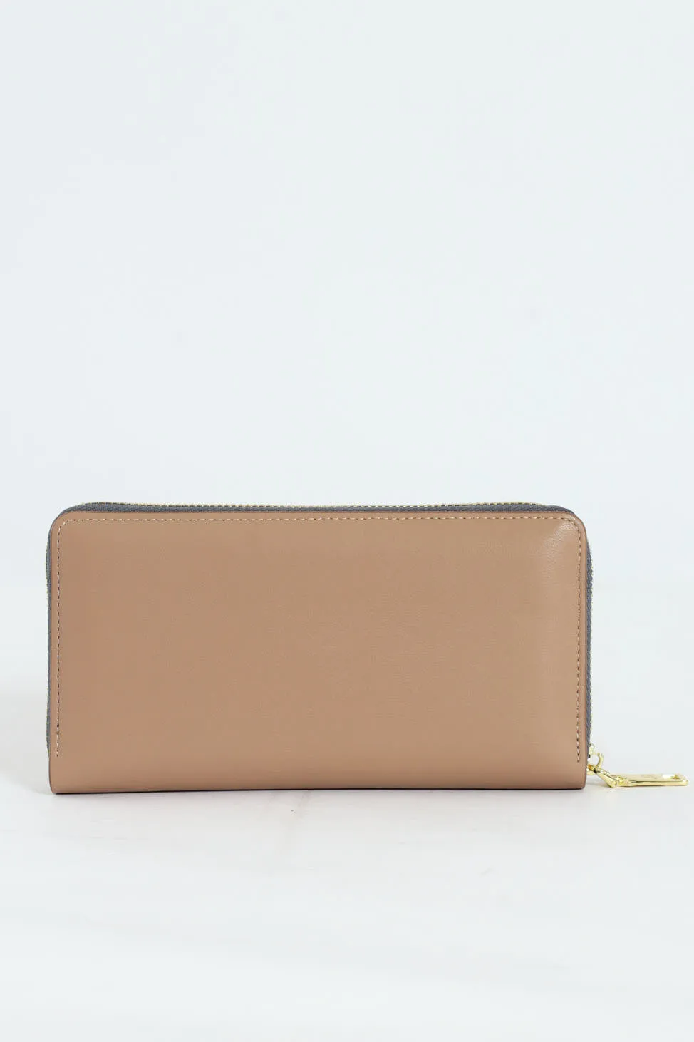 Meryl Smooth Zip Around Purse - Beige