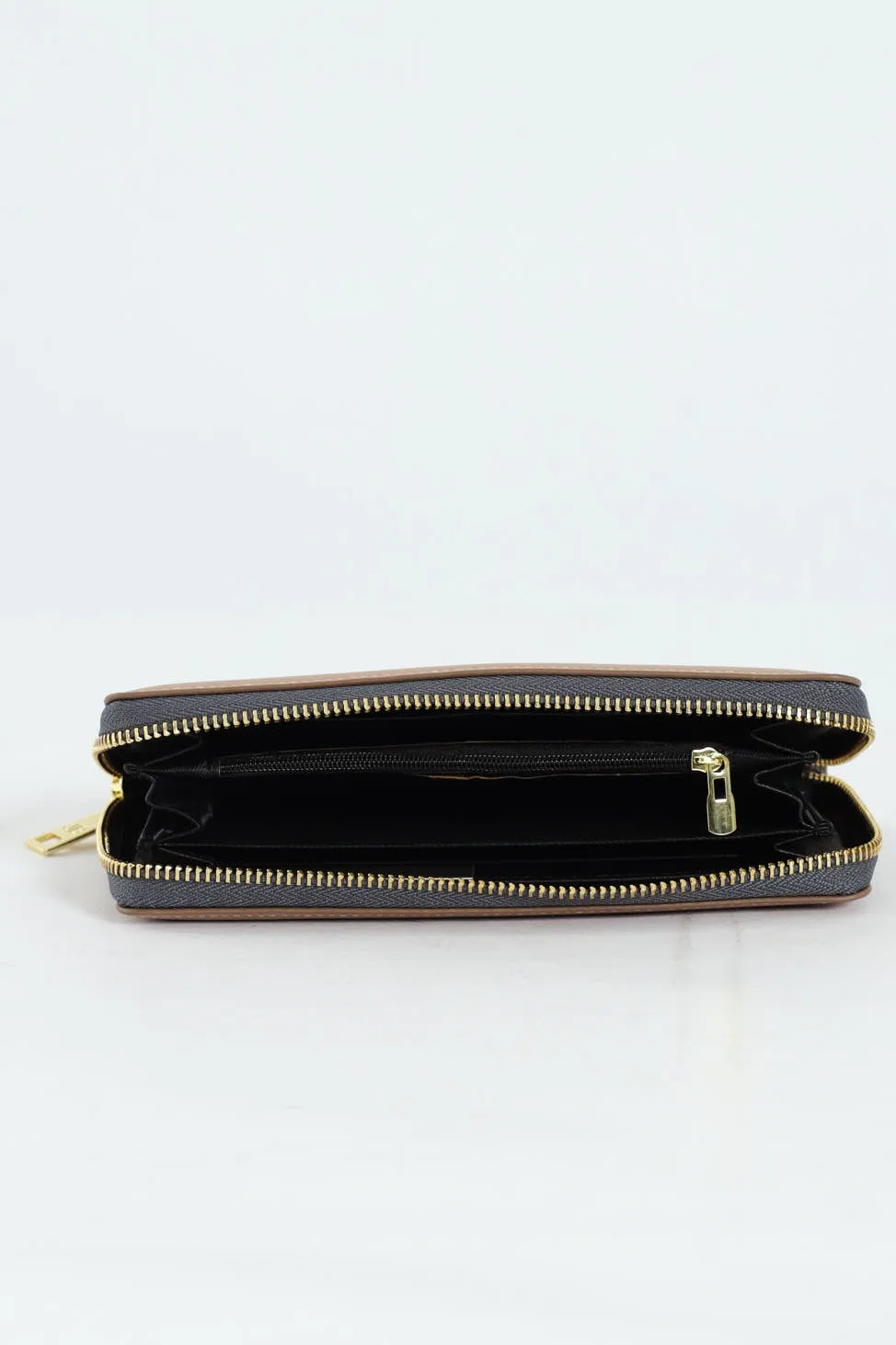 Meryl Smooth Zip Around Purse - Beige