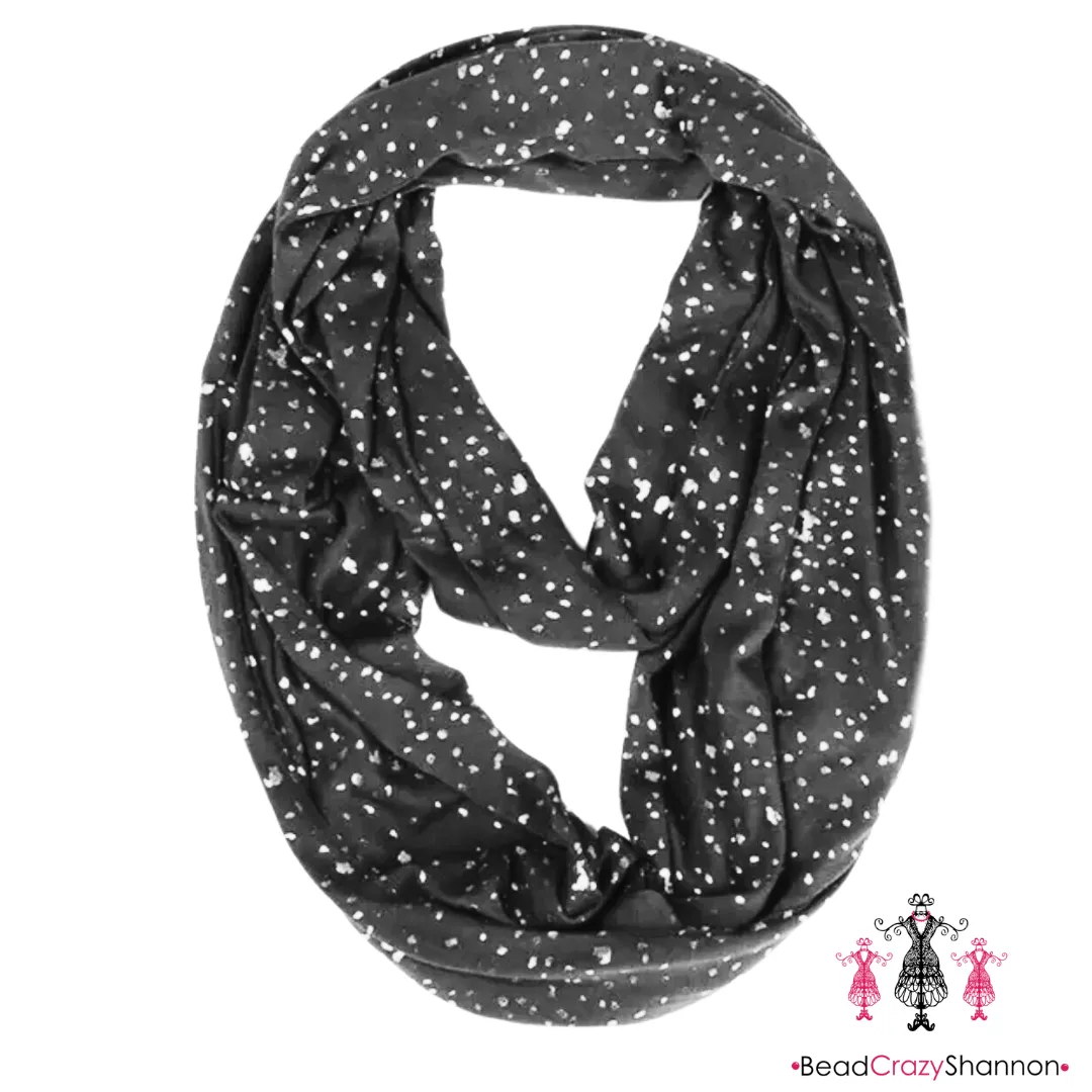 Midnight Sequin Hidden Pocket Infinity Scarf