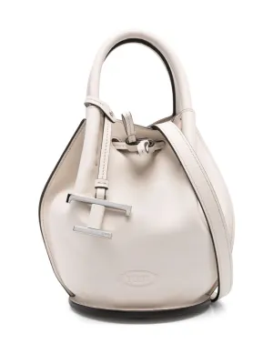 Mini leather bucket bag