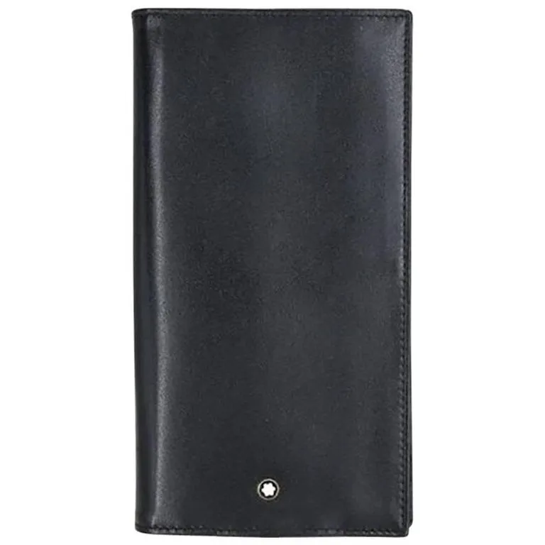 Mont Blanc Single Folder Black Leather Wallet