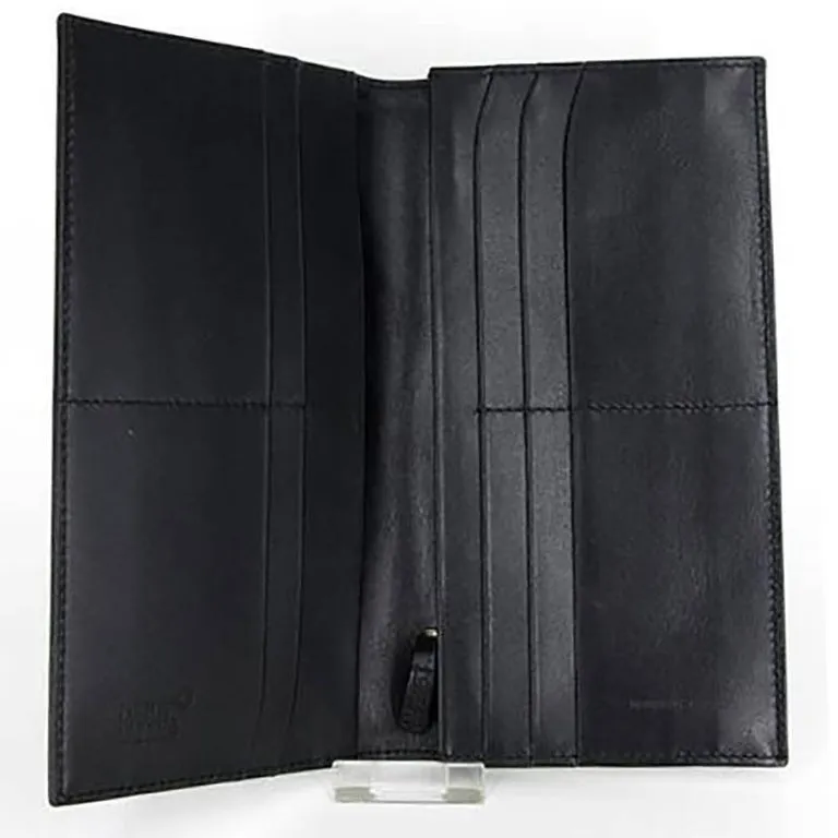 Mont Blanc Single Folder Black Leather Wallet