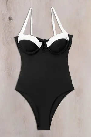 NEW Color Block Underwire One Piece Swimsuit, Sz XL, Retails $110