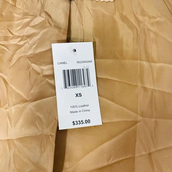New Neiman Marcus Leather Collection Quilted Lamb Leather Trench Coat Neutral Ca