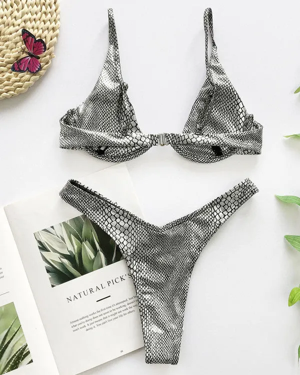 New Underwire Leather Bikini Sets