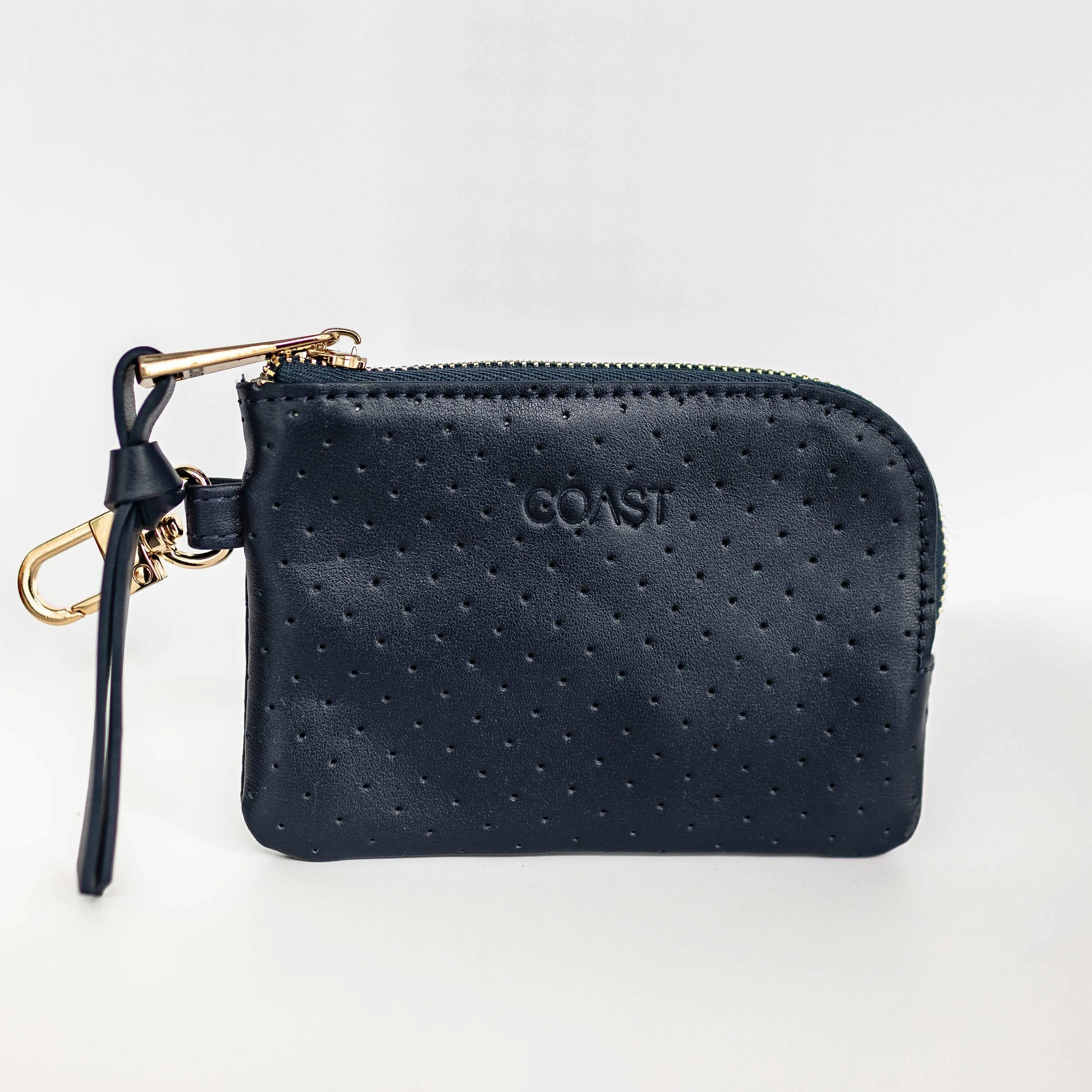 Newport Leather Zip Around Wallet: Navy