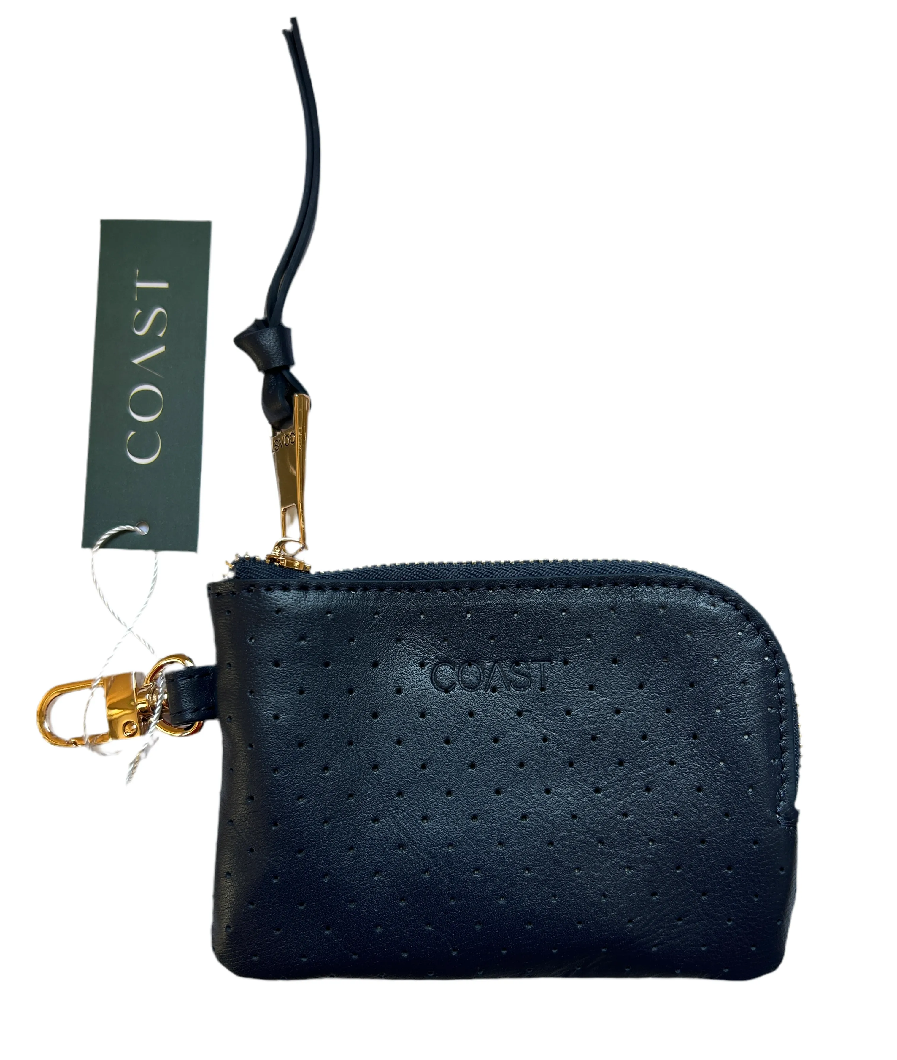 Newport Leather Zip Around Wallet: Navy