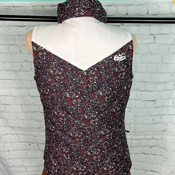 Nike 6.0 floral puffer vest. Like new. Small. florals w/cream accents EUC