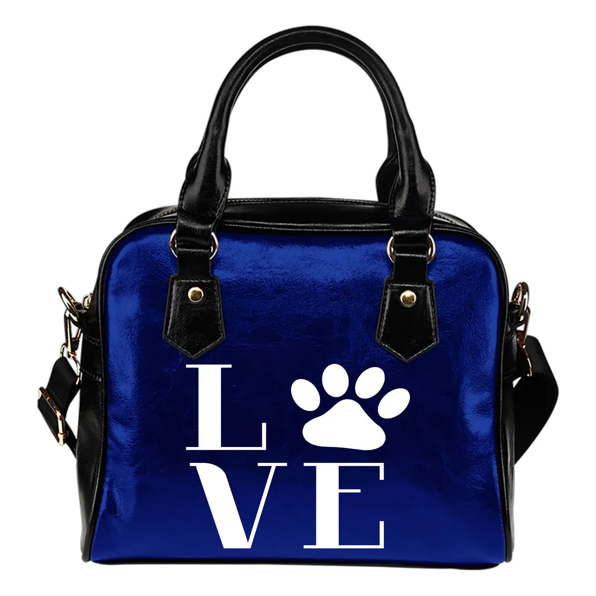 NP Love Dogs Leather Shoulder Handbag