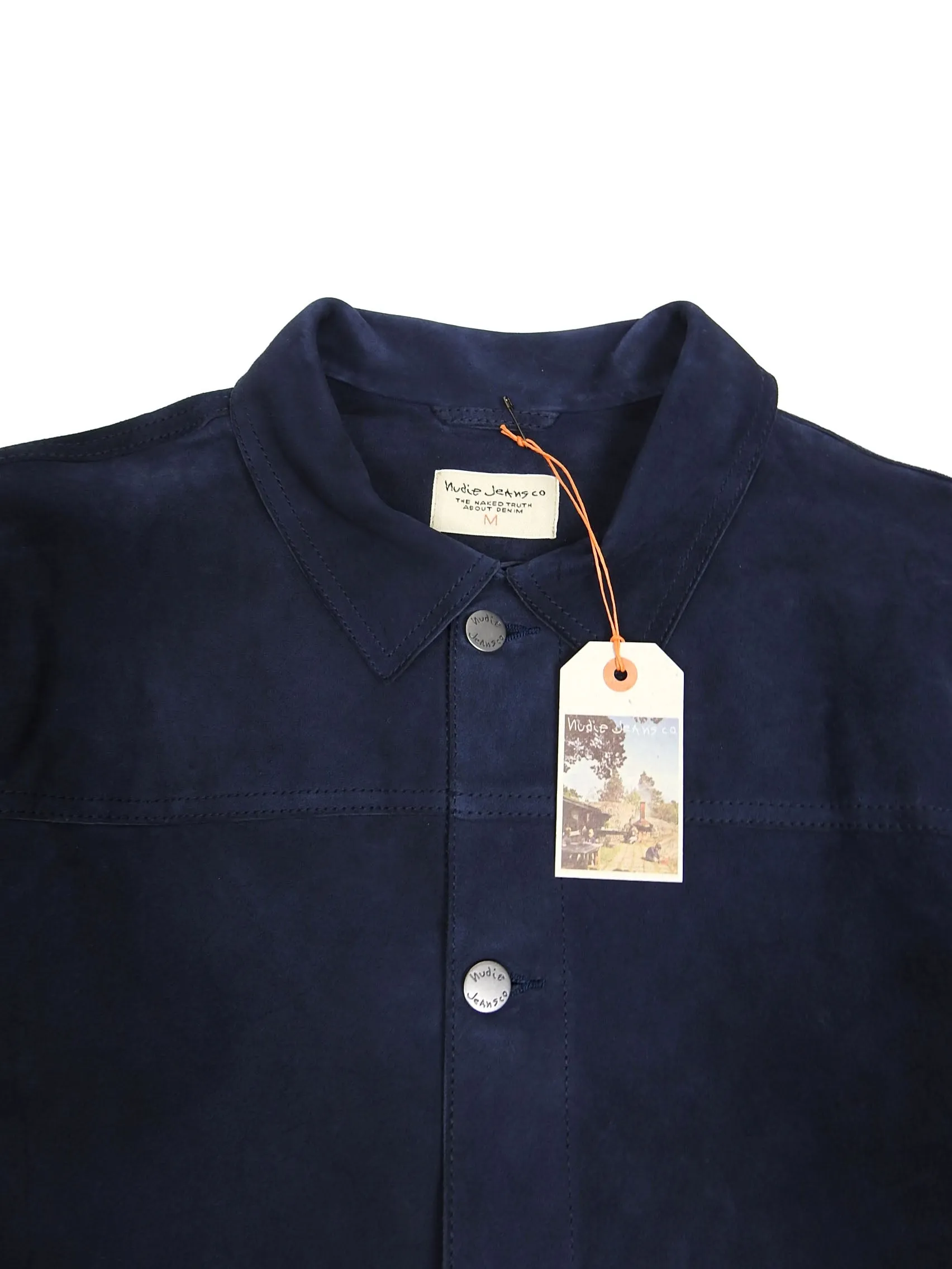 Nudie Jeans Navy Dante Nubuck Jacket Size Medium