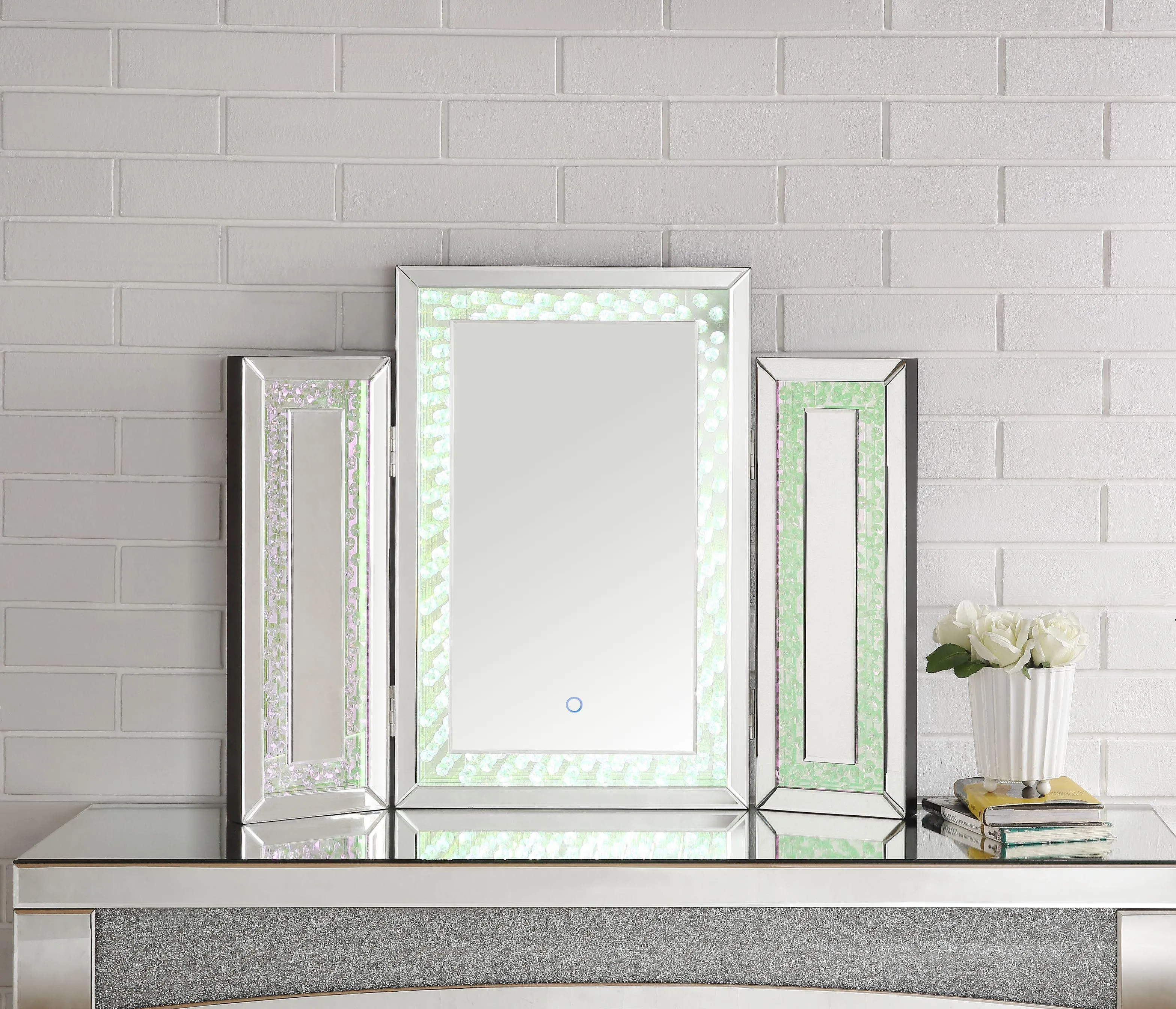 Nysa Mirrored & Faux Crystals Accent Decor (LED)