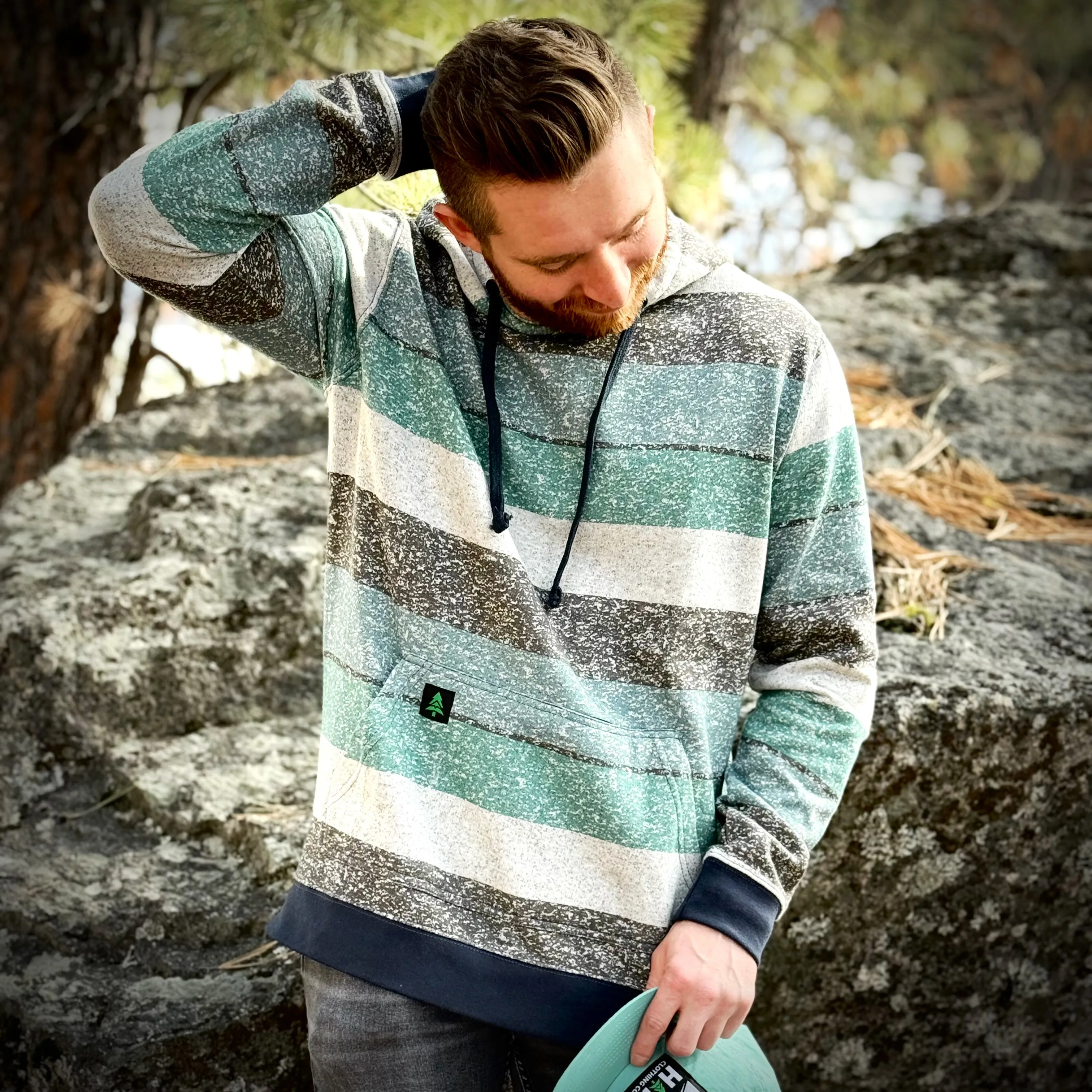 Oceanside Fleece Mid-weight Hoodie w/ Mountain Tree
