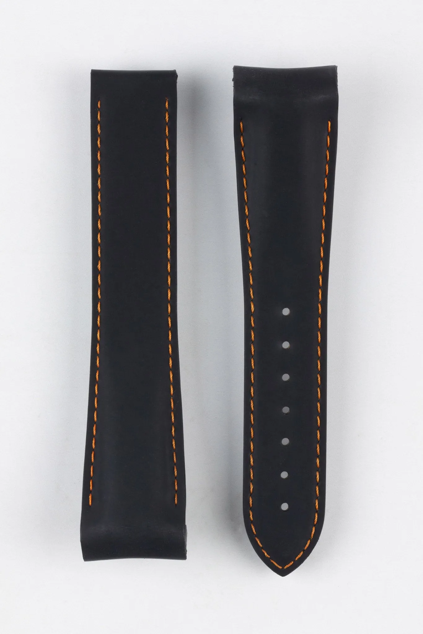 OMEGA Planet Ocean Deployment Rubber Watch Strap in BLACK / ORANGE
