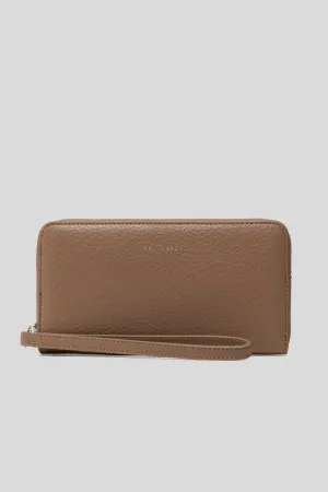 Onyx Zip Around Lg   Wristlet Grain Pu - Beaver