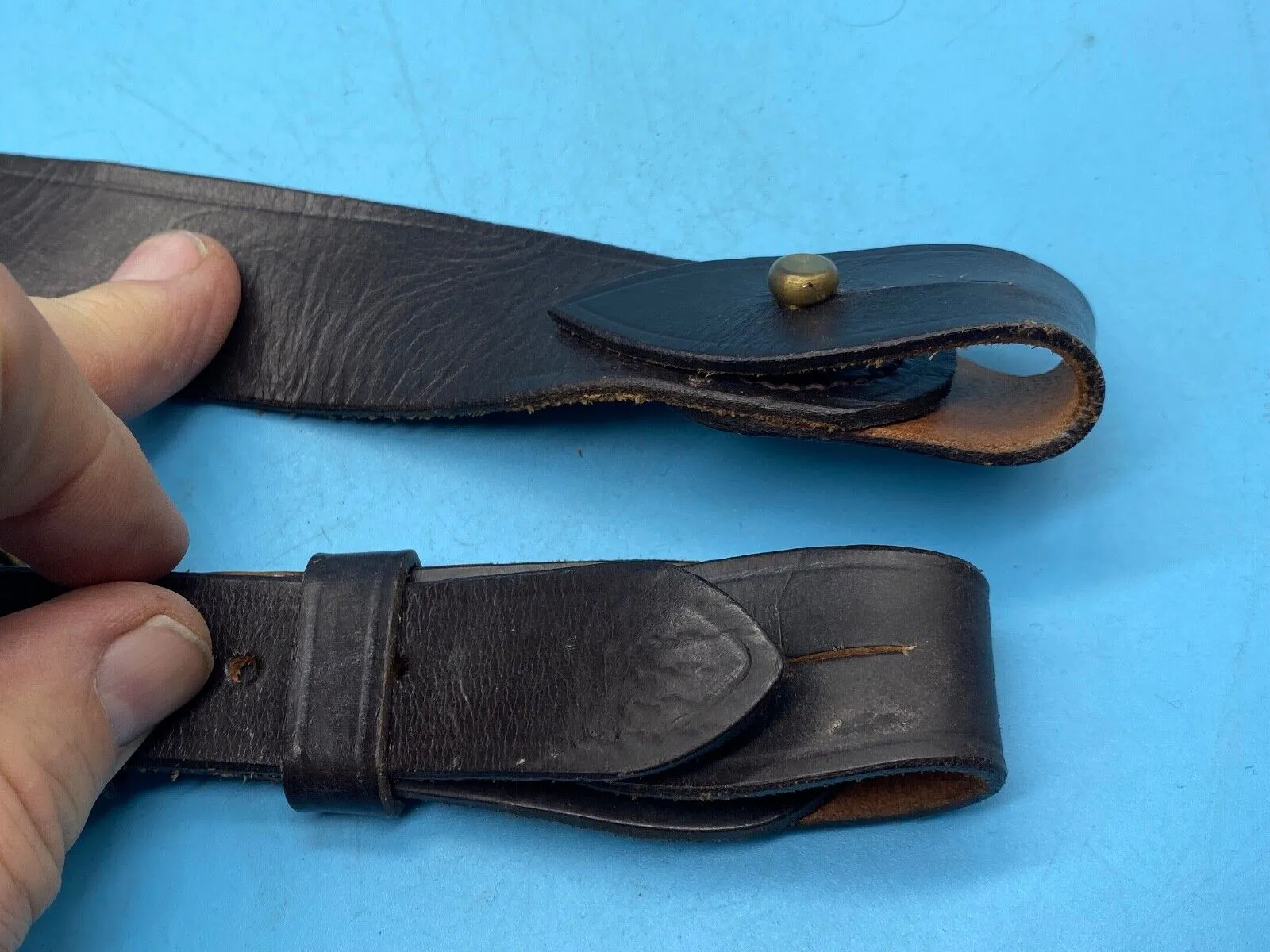 Original British Army Officer's Sam Browne Leather Shoulder Strap - Marked 37"