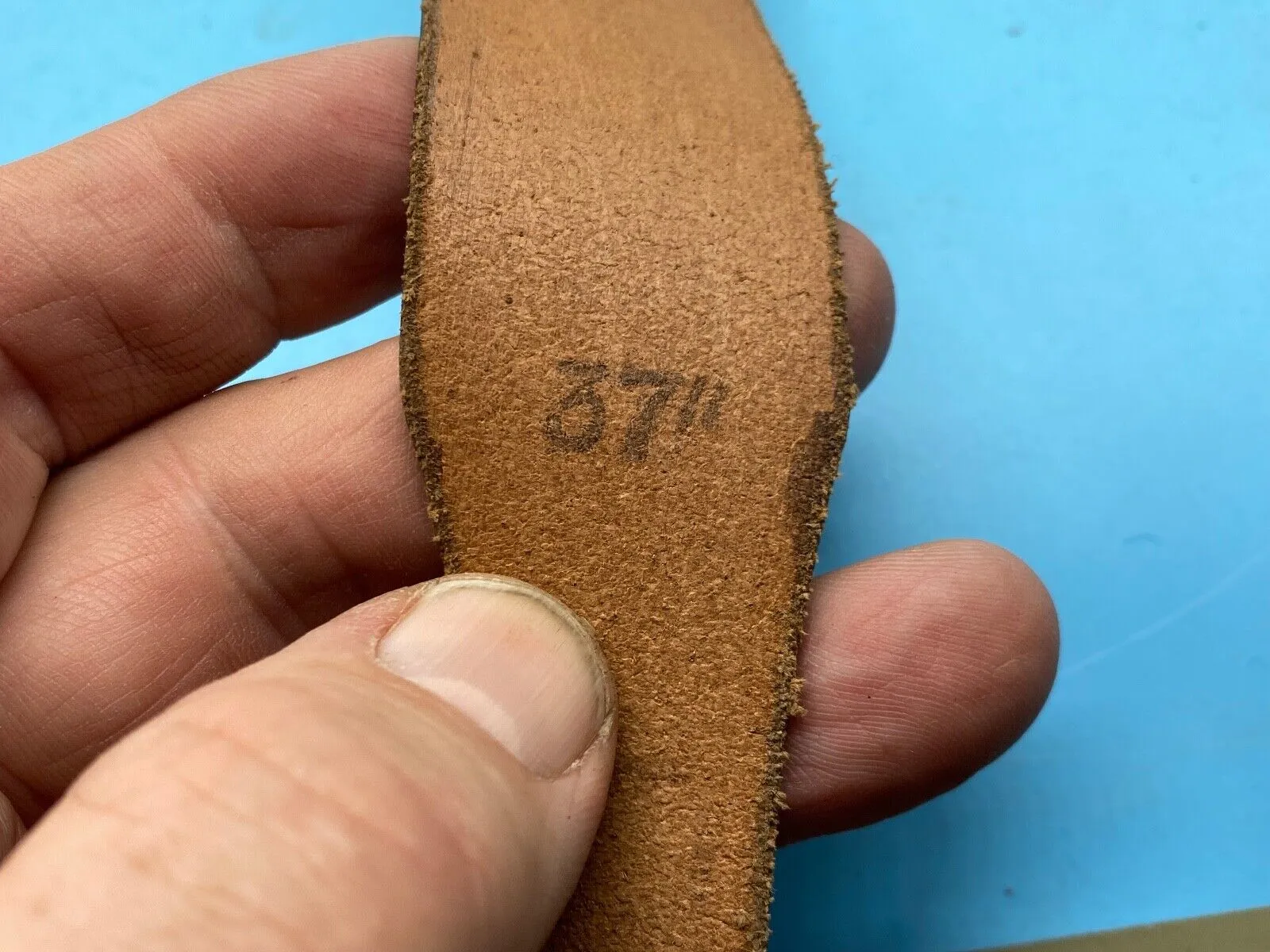 Original British Army Officer's Sam Browne Leather Shoulder Strap - Marked 37"