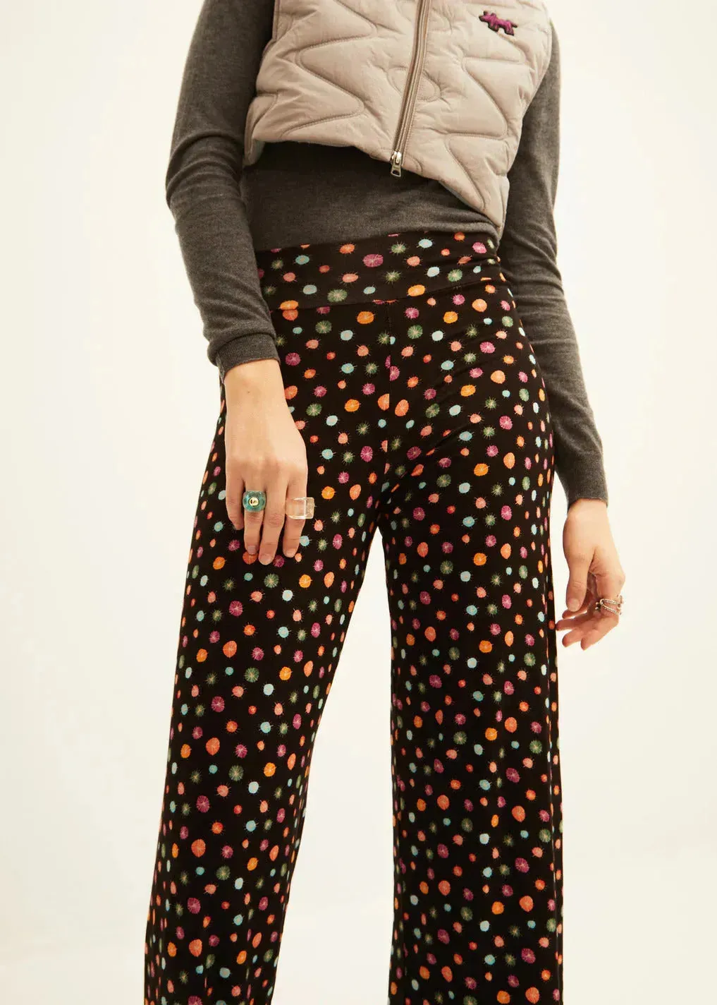 Pantalón XANTIK Goma Cintura Black Dots & Stars