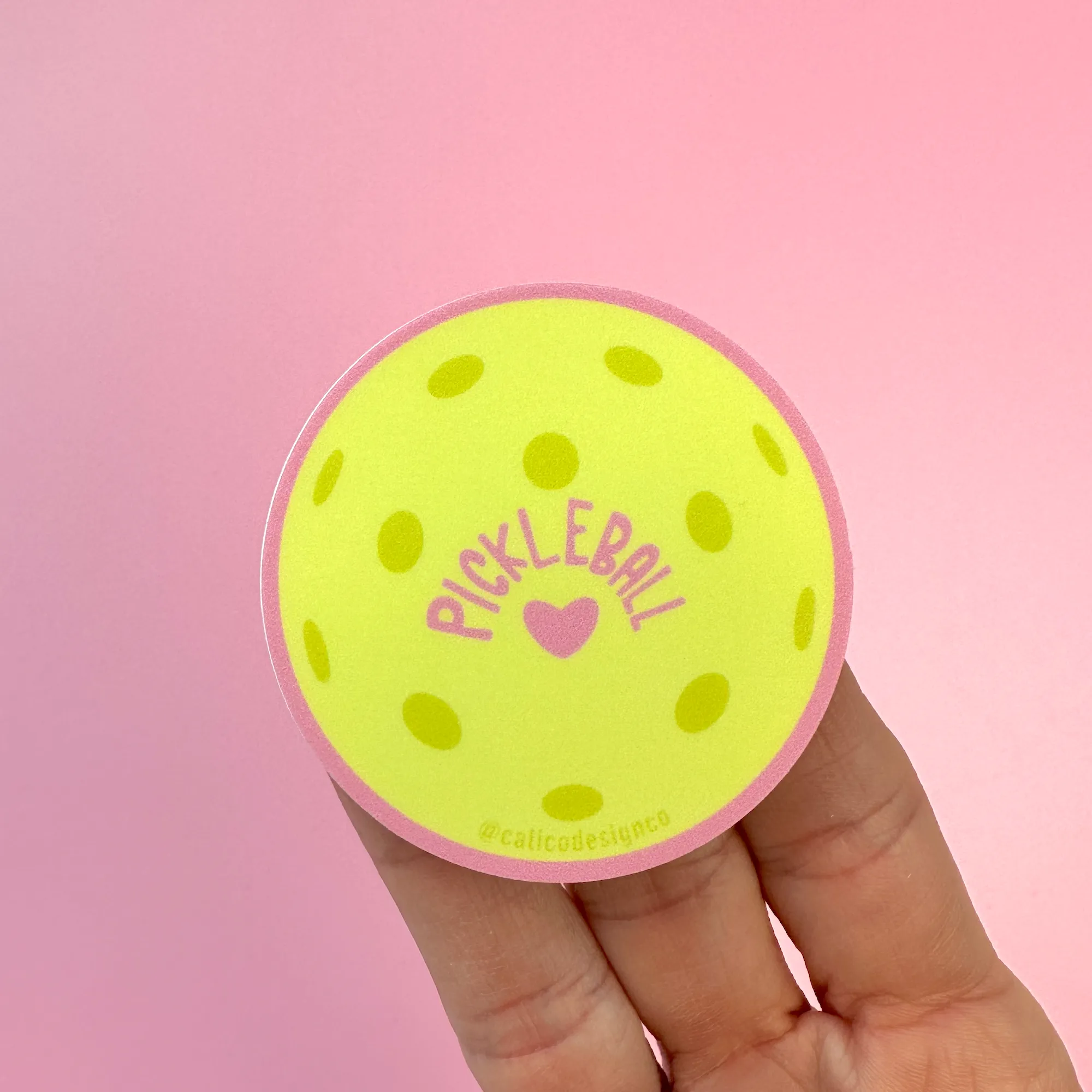 Pickleball Heart Vinyl Sticker