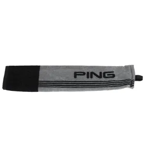 Ping Tri-Fold Golf Towel Grey & Black
