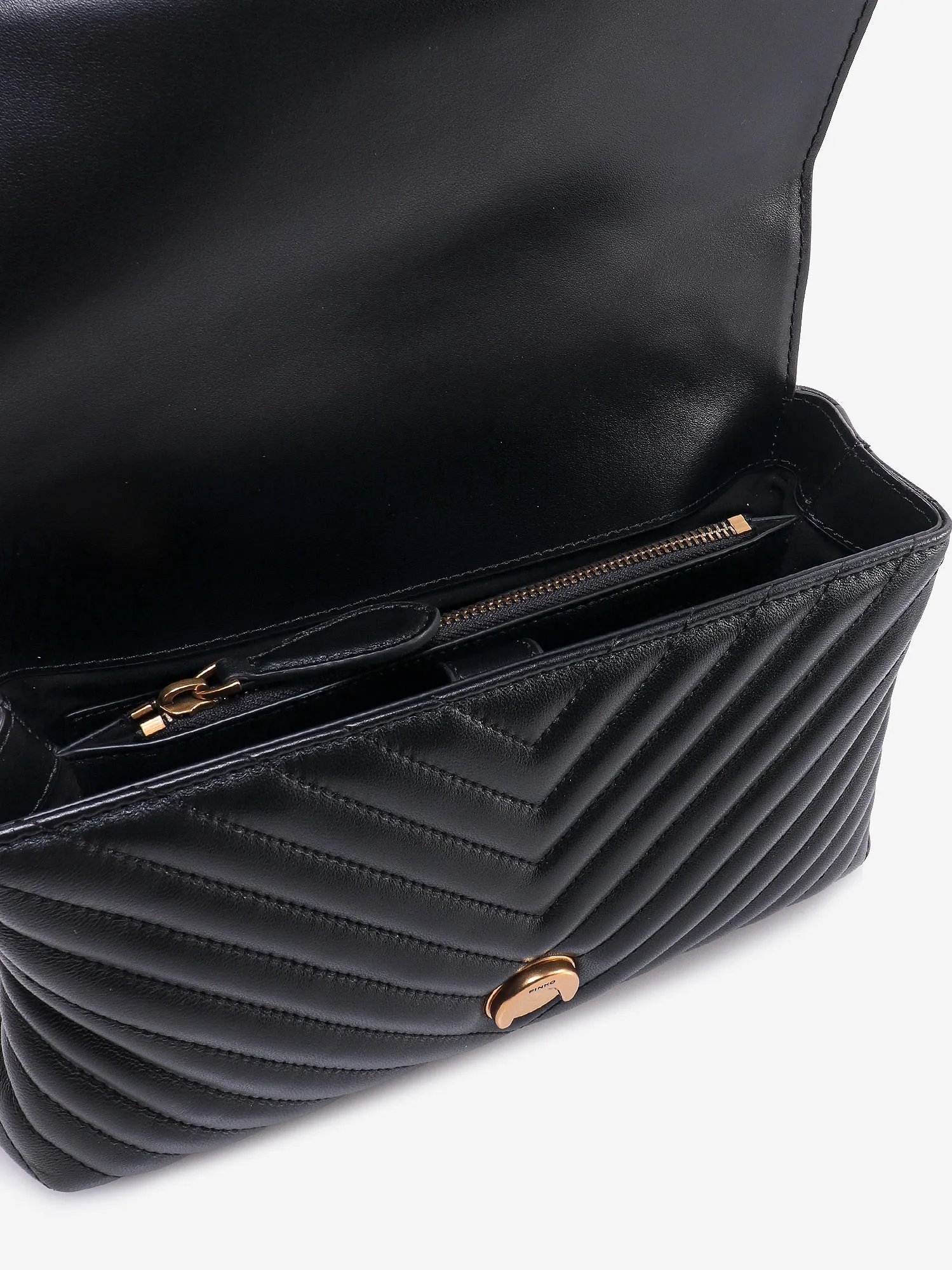 Pinko Love Lady Matelass�� Leather Handbag With Love Birds Buckle