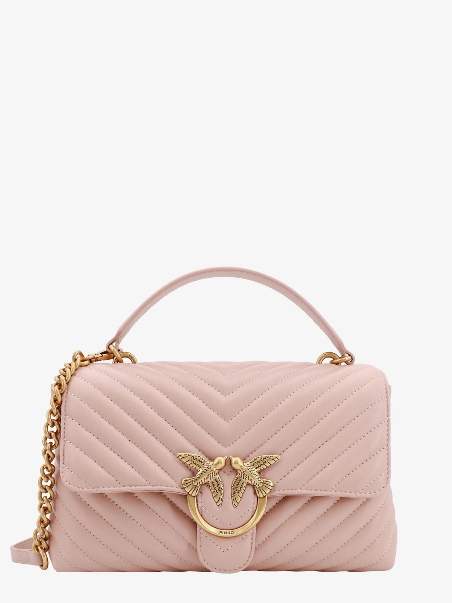 Pinko Love Lady Matelass�� Leather Handbag With Love Birds Buckle