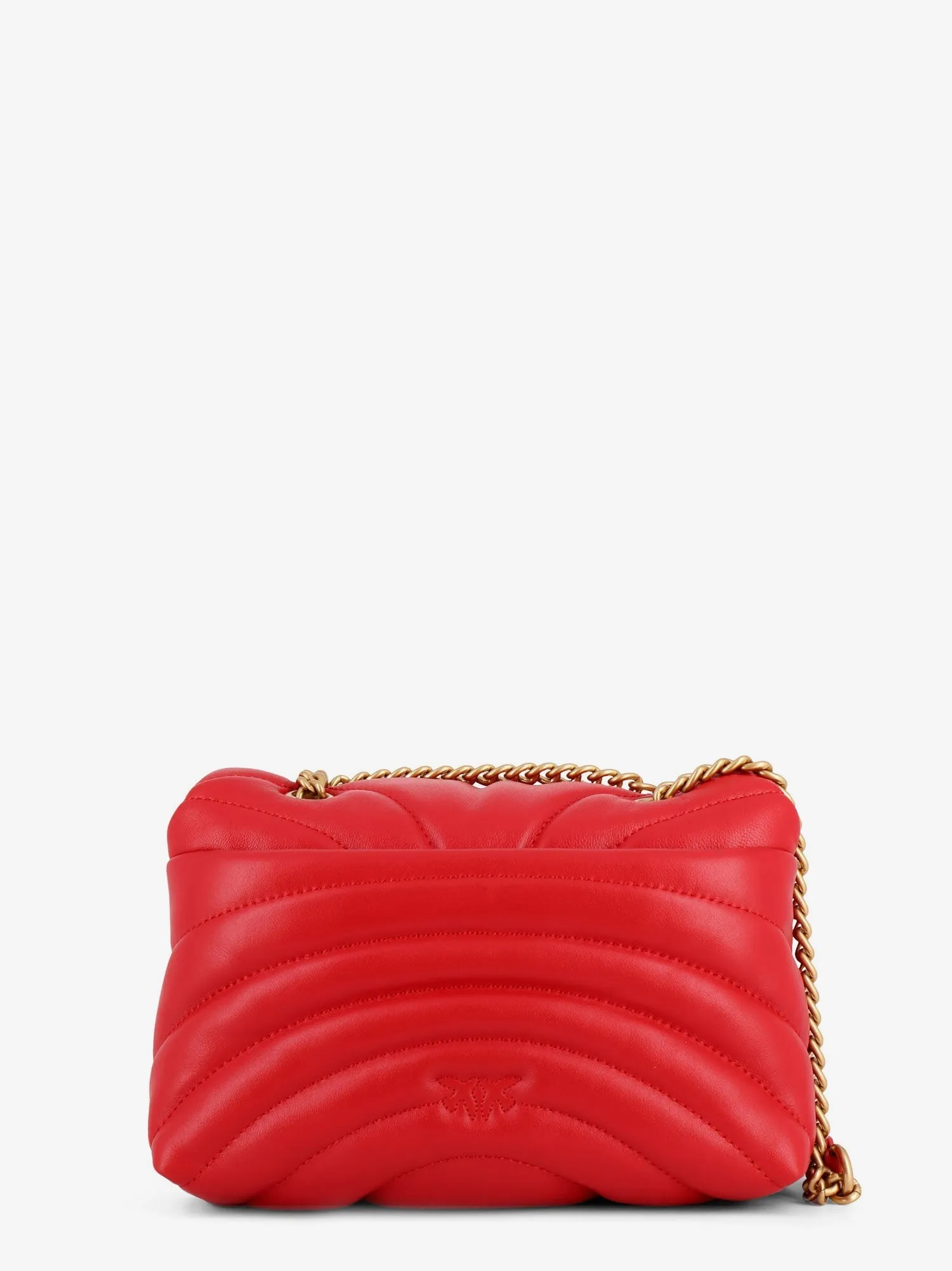 Pinko Matelass�� Leather Shoulder Bag With Love Birds Buckle