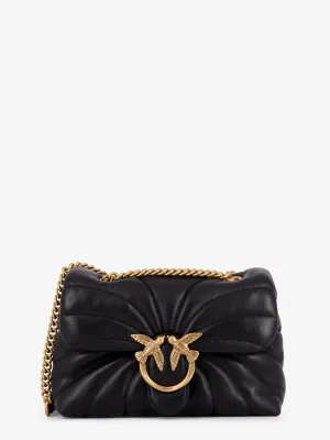 Pinko Matelass�� Leather Shoulder Bag With Love Birds Buckle