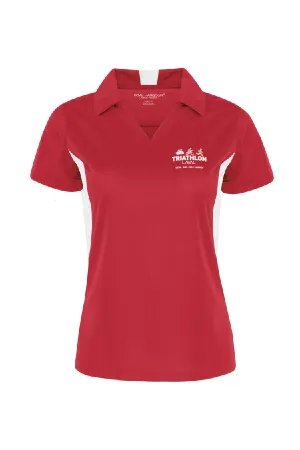 Polo EXCLUSIF POUR LES ENTRAINEURS 100% polyester Rouge - Triathlon Laval