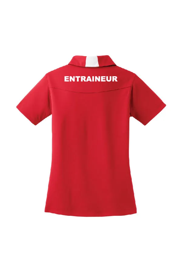 Polo EXCLUSIF POUR LES ENTRAINEURS 100% polyester Rouge - Triathlon Laval