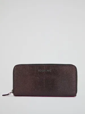 Pony Hair Effect Zip-Around Wallet