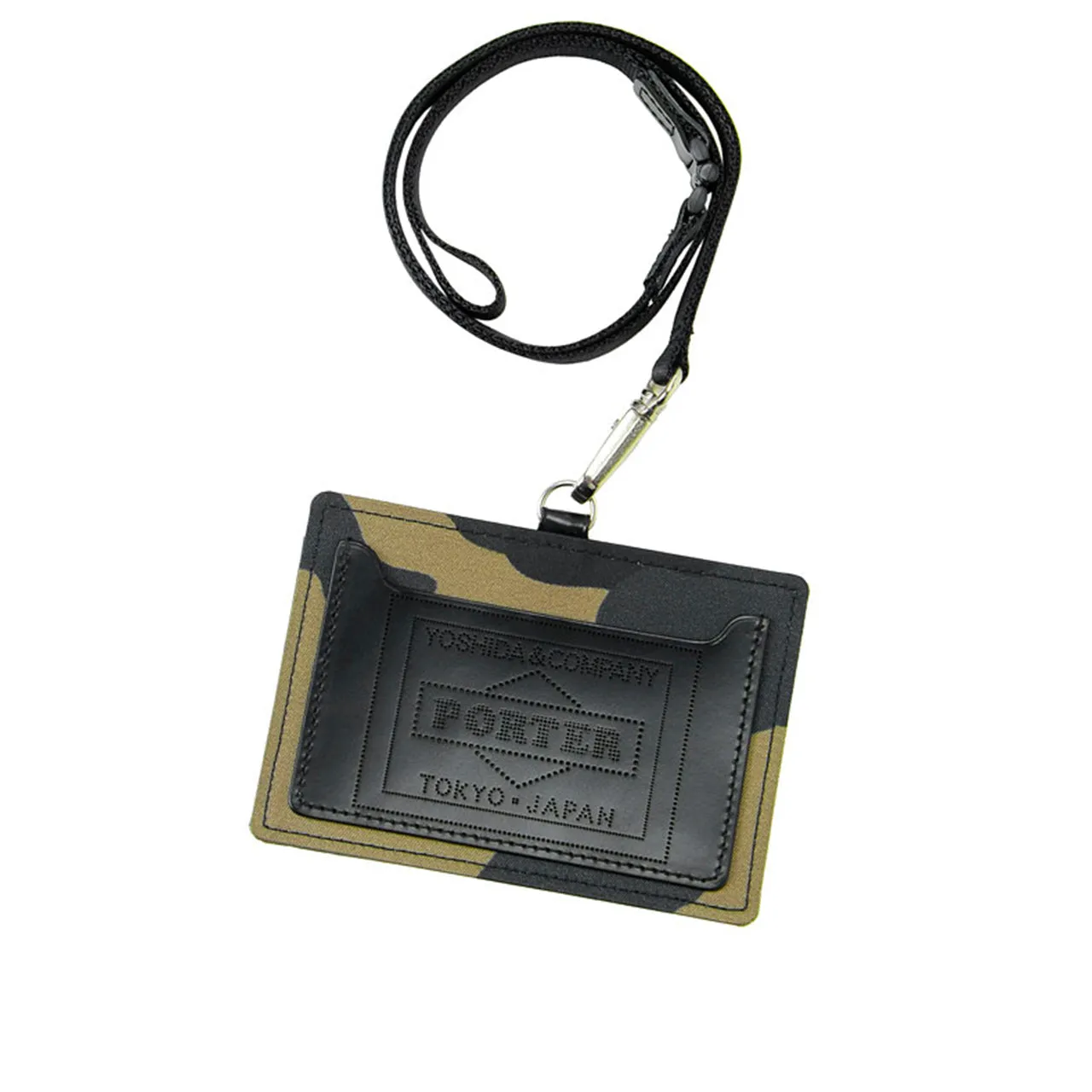 porter by yoshida camouflage wallet id case (khaki)
