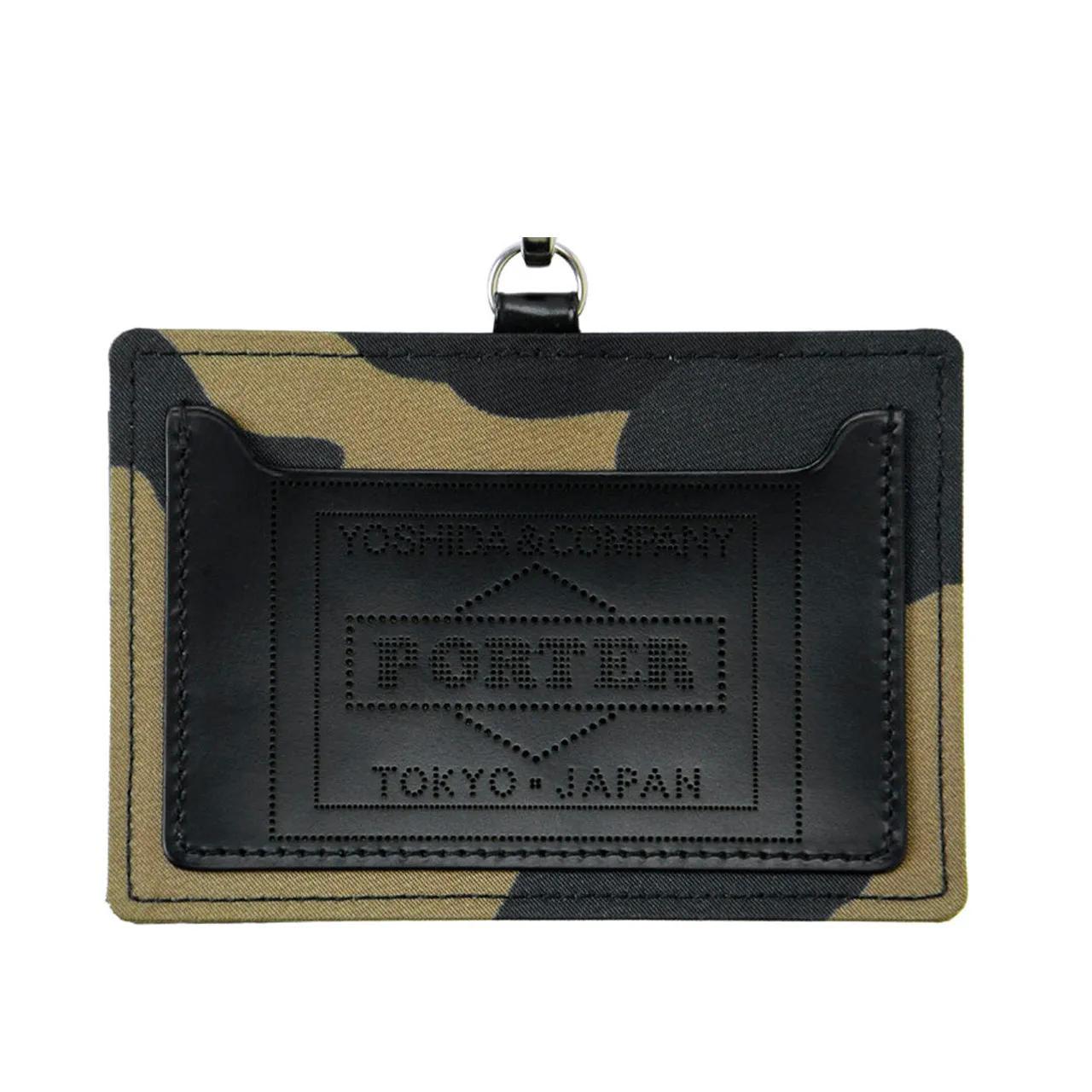 porter by yoshida camouflage wallet id case (khaki)