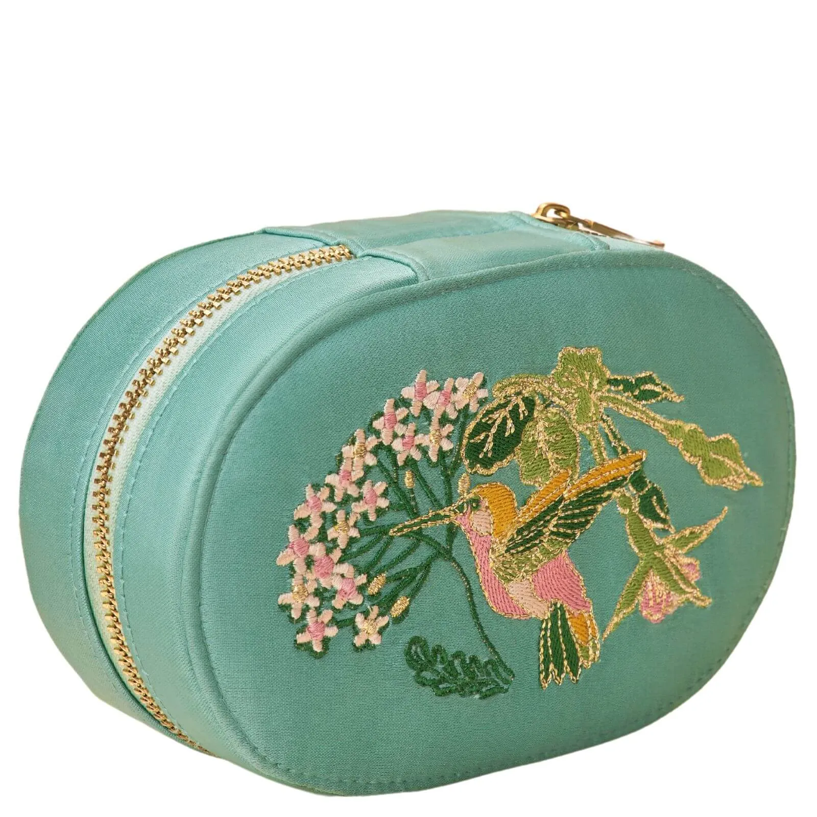 Powder Hummingbird Aqua Oval Jewellery Box