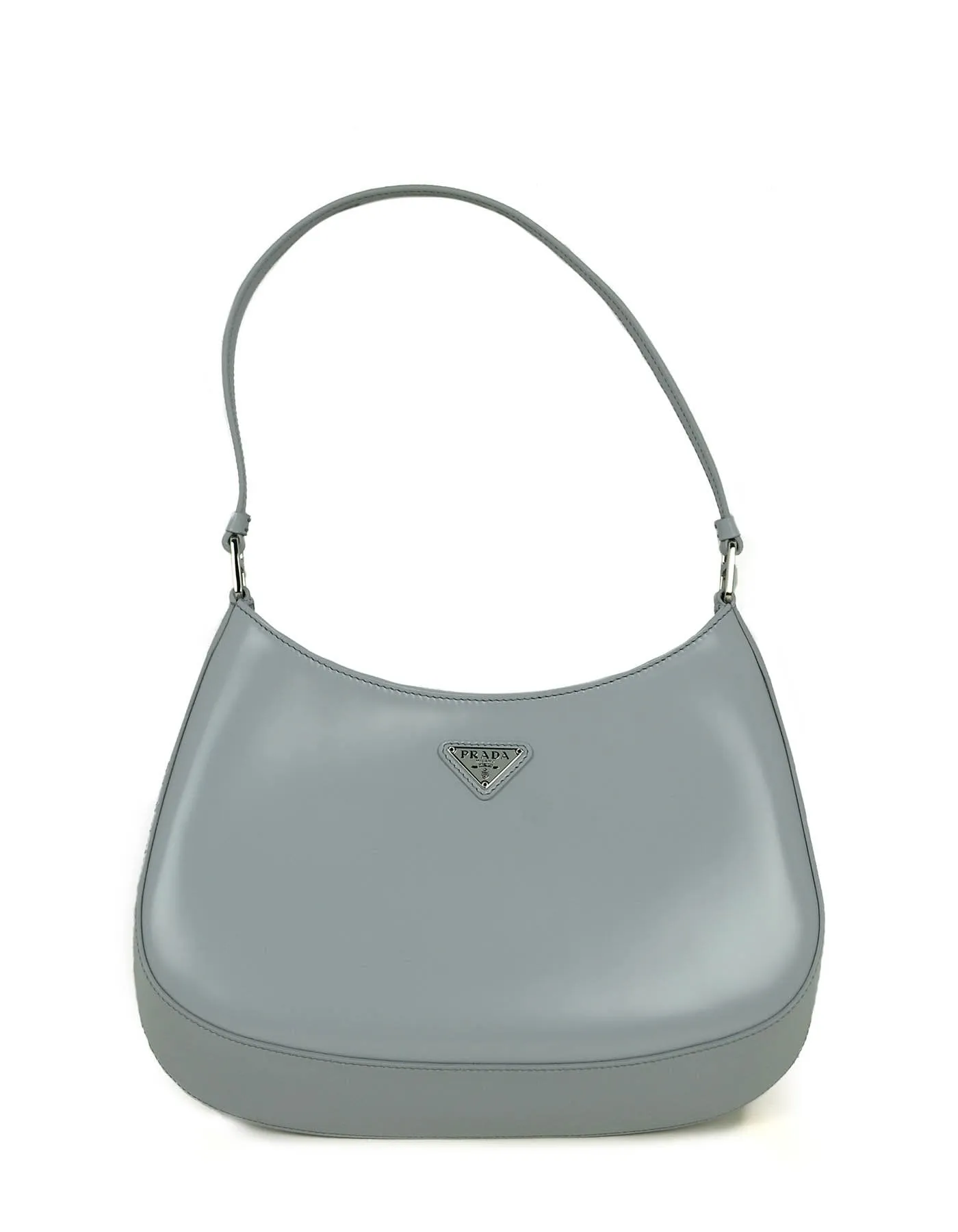 Prada 2021 Cornflower Blue Brushed Calfskin Cleo Shoulder Bag