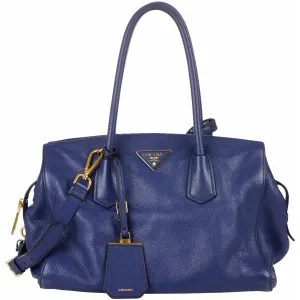 Prada royal blue leather handbag