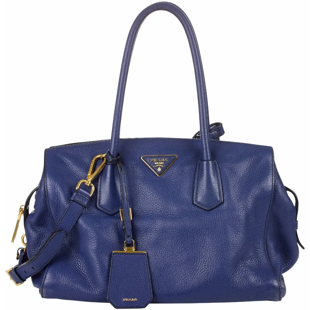 Prada royal blue leather handbag