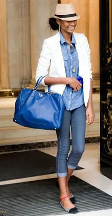 Prada royal blue leather handbag