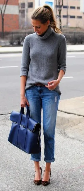 Prada royal blue leather handbag