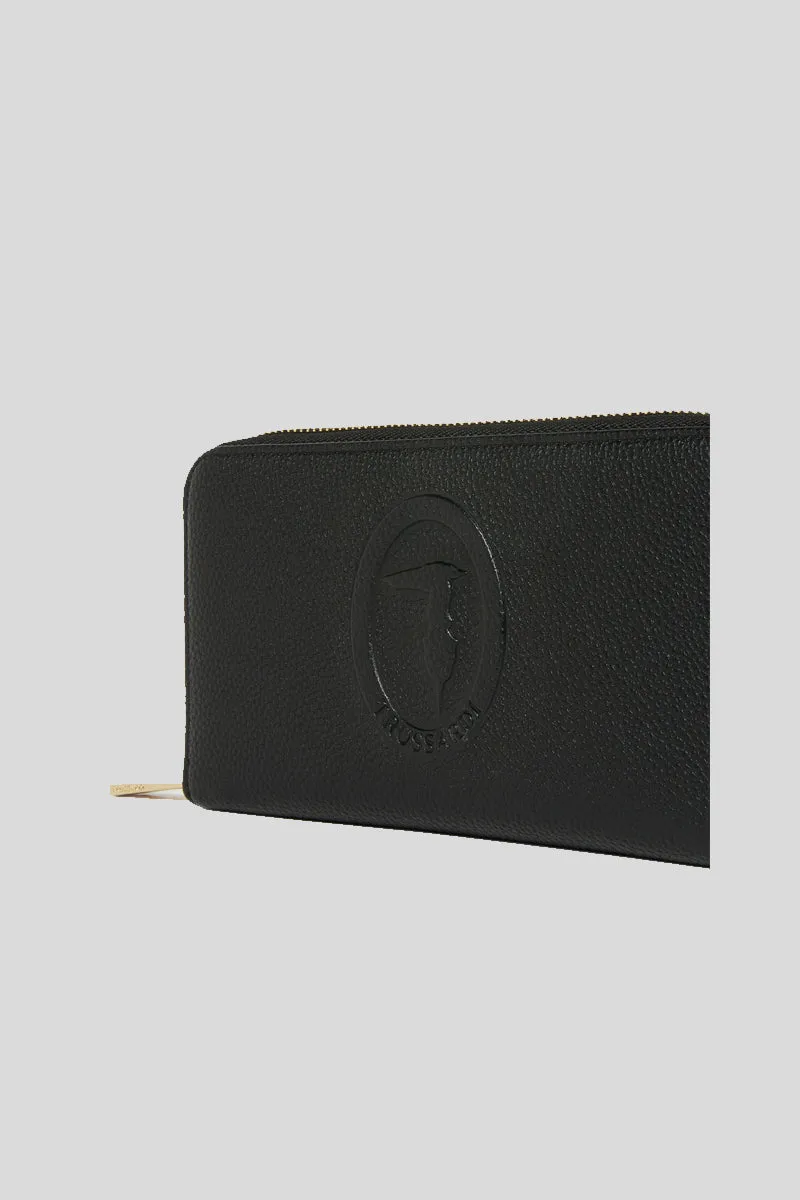 Pre Iris Zip Around Stampa Cervo - Black