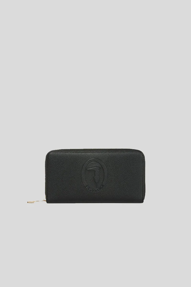 Pre Iris Zip Around Stampa Cervo - Black
