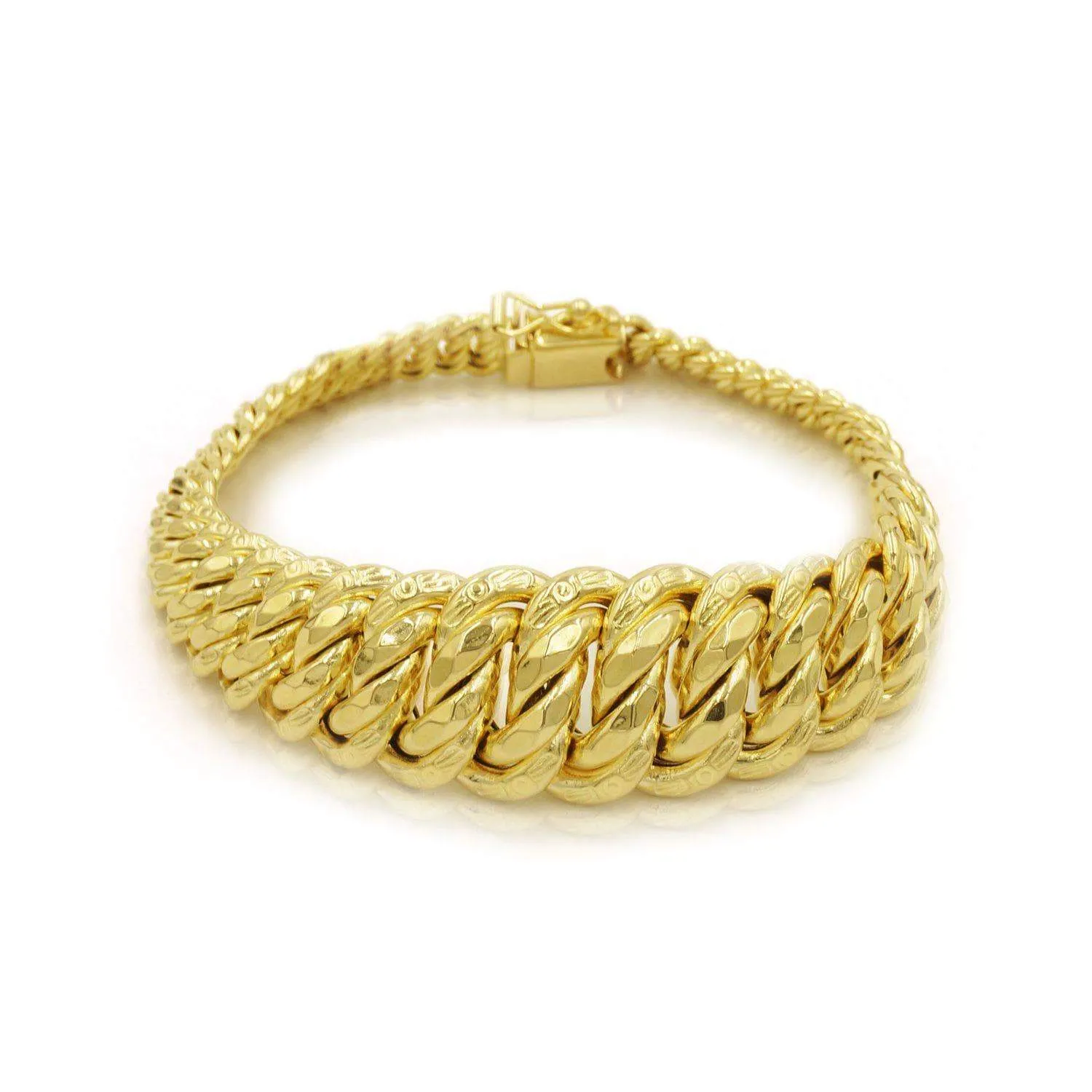 Princess Cut Italian Bracelet in 14K Yellow Gold