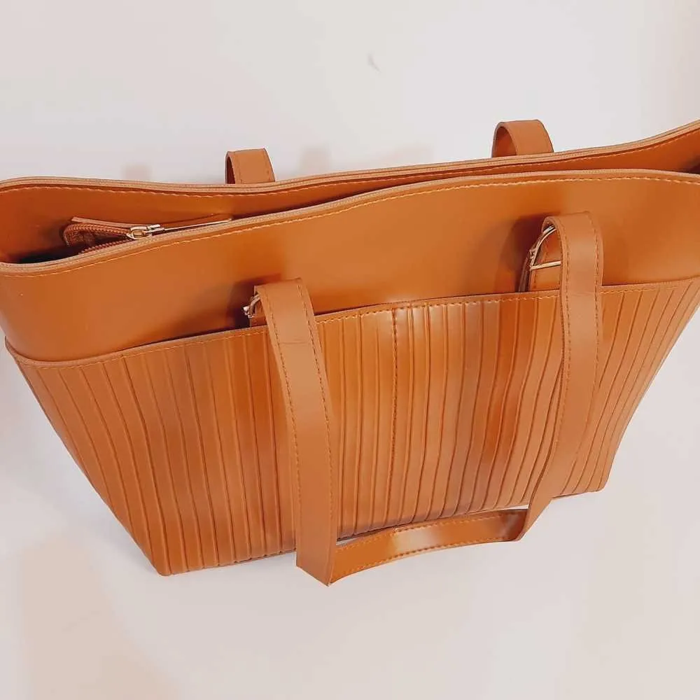 PU Leather Handbag - Brown - B02