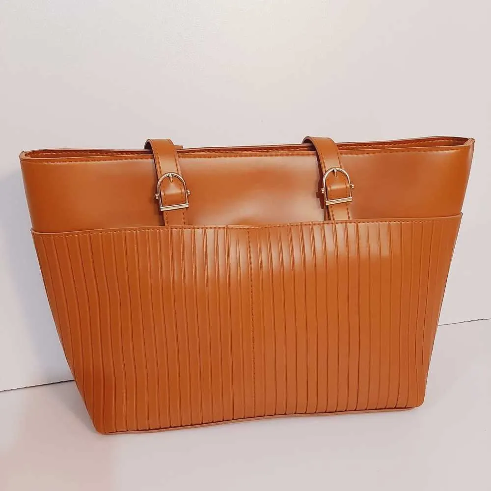 PU Leather Handbag - Brown - B02