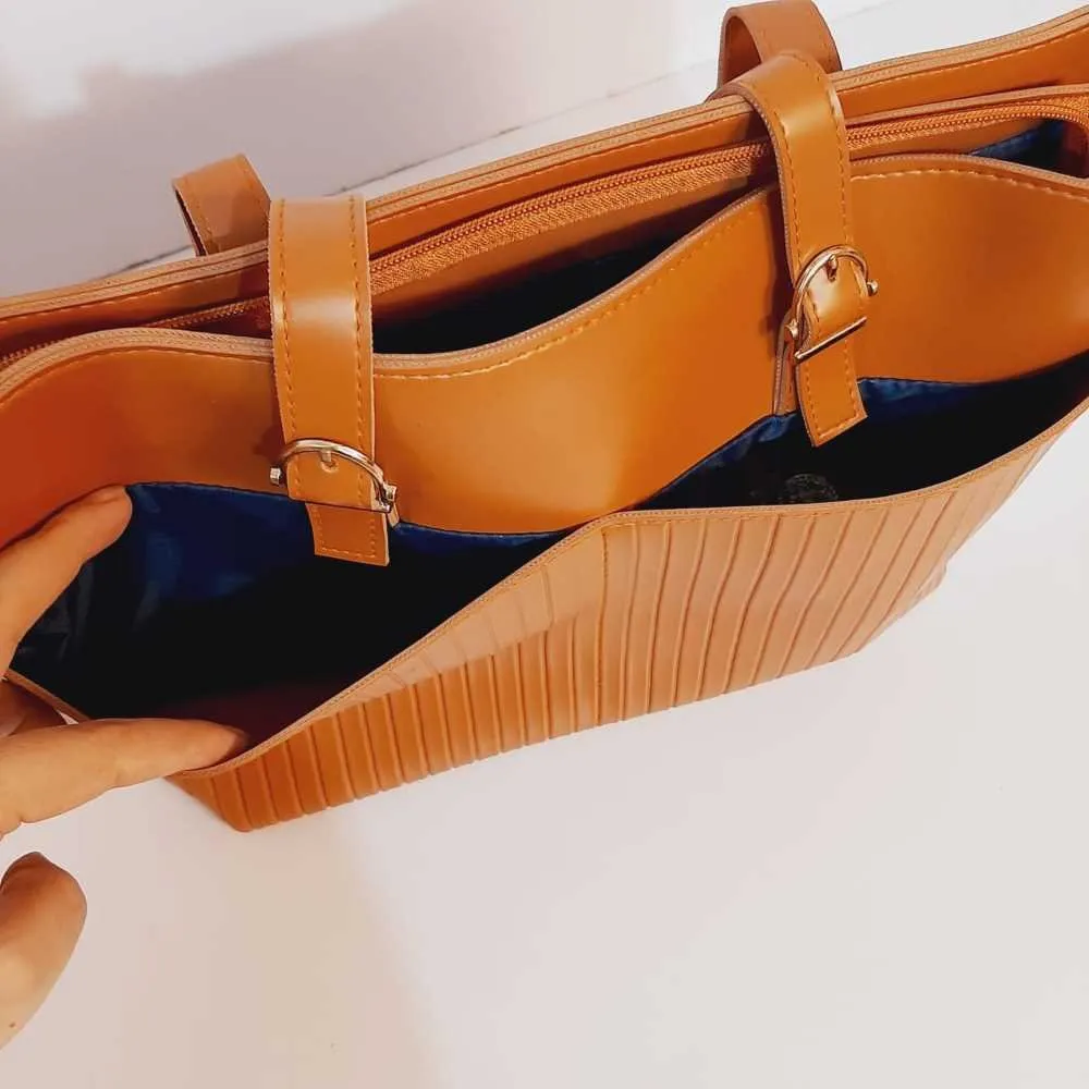 PU Leather Handbag - Brown - B02
