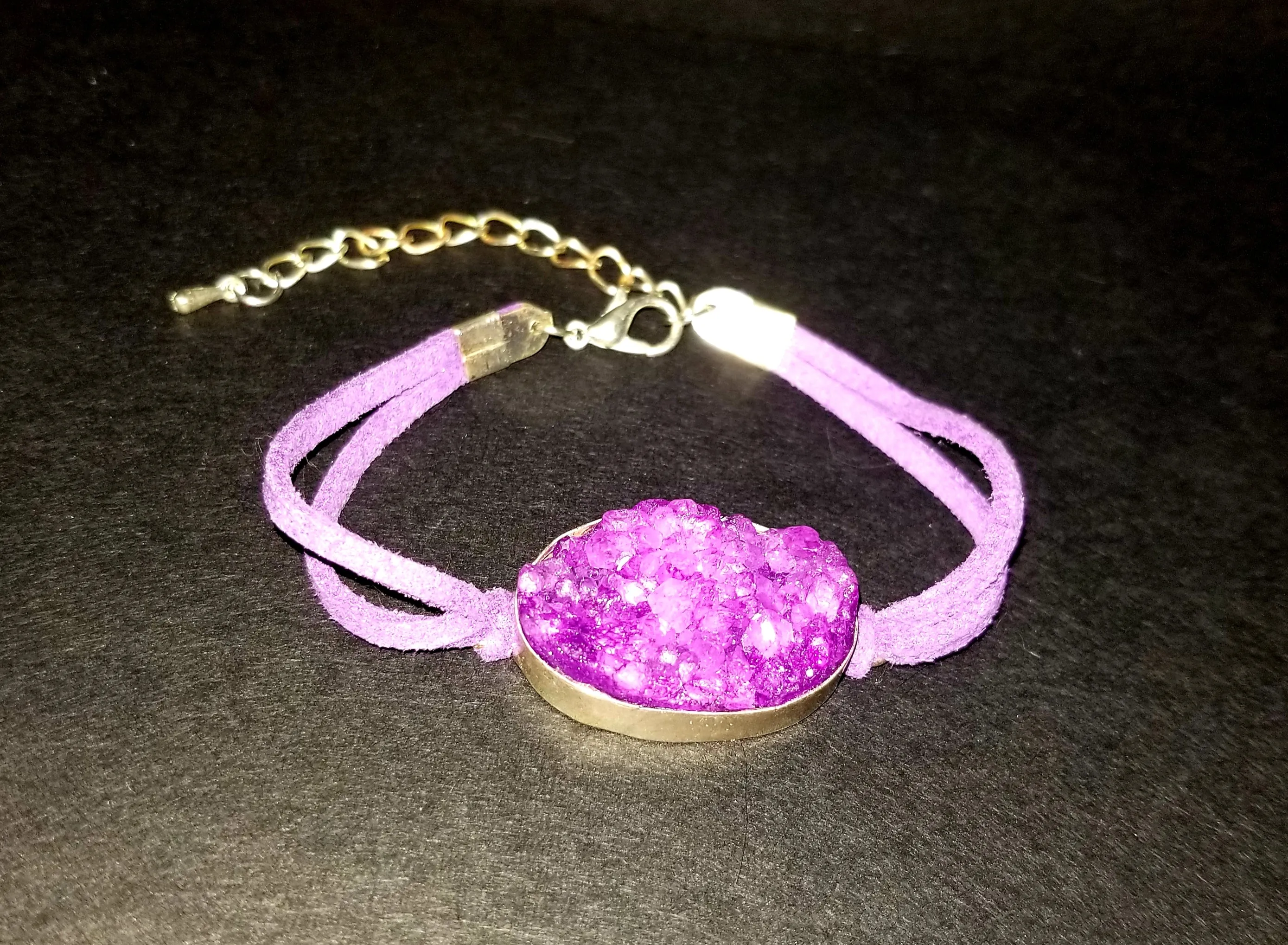 Purple Druzy Bracelet