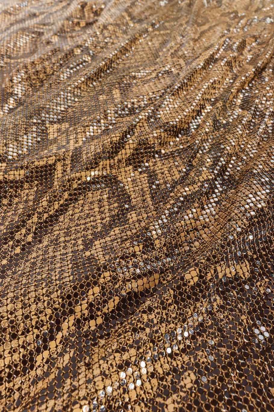 Python Print Metal Mesh Leather Dress