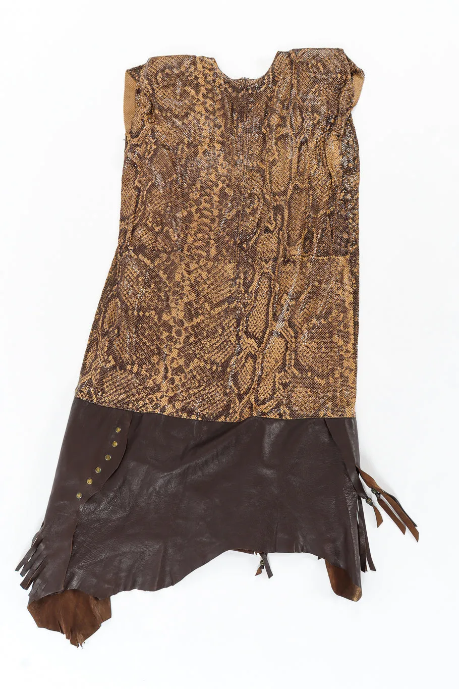 Python Print Metal Mesh Leather Dress