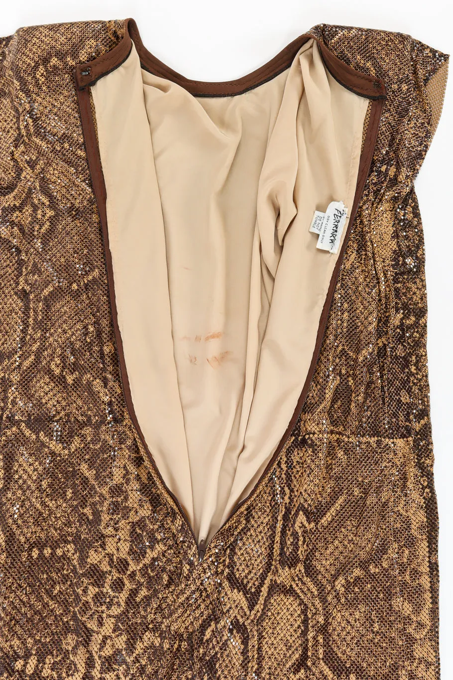 Python Print Metal Mesh Leather Dress
