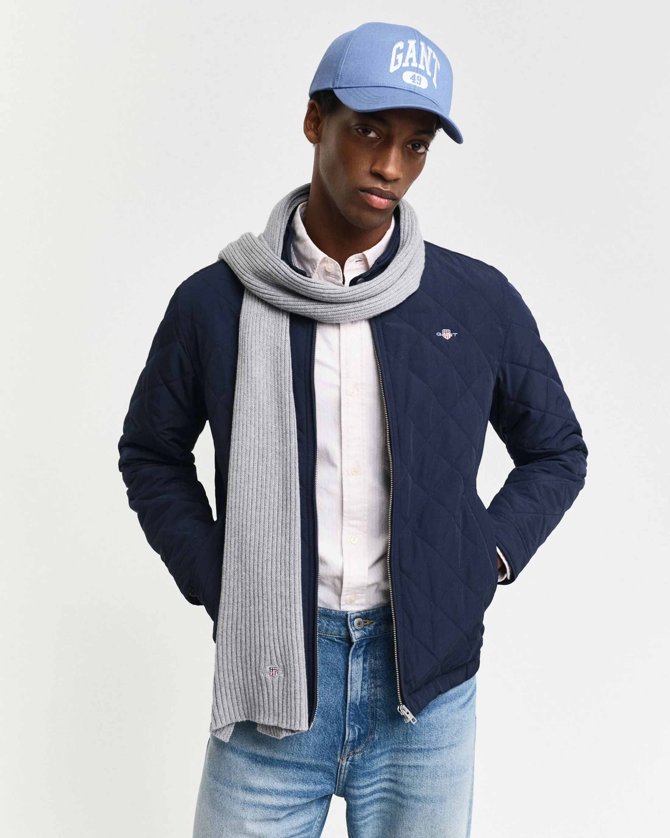 Quilted Windcheater in Navy